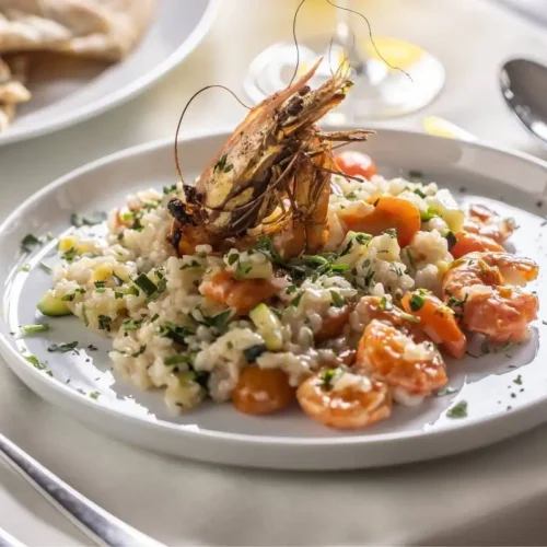 garlic shrimp risotto