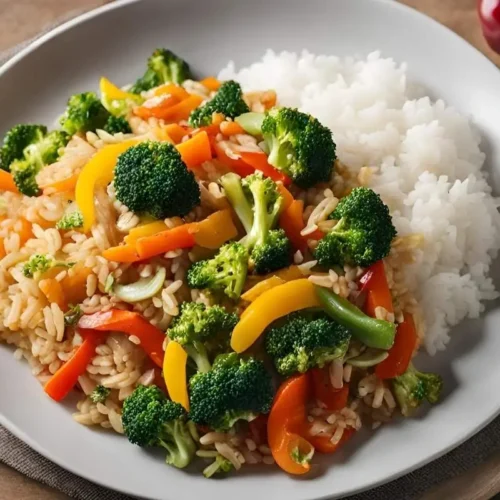 stir-fried veggies and rice